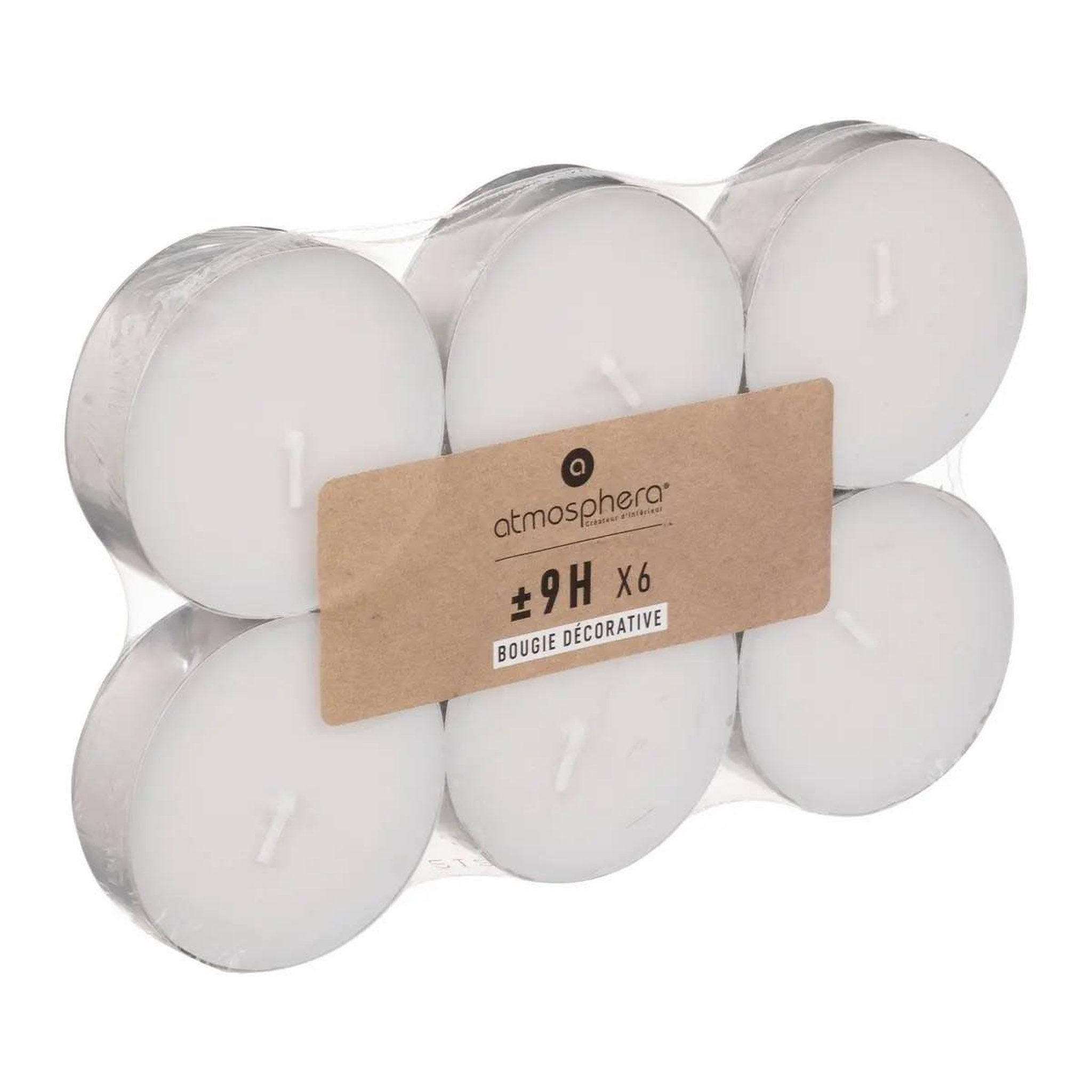 COMPTOIR DE LA BOUGIE Lot de 6 bougies chauffe-plat  doxy  5,8cm blanc