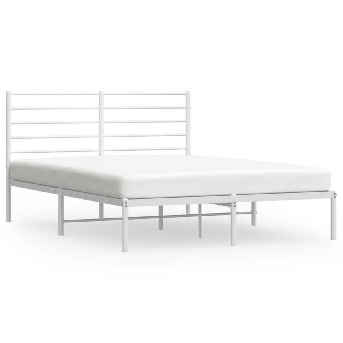 VIDAXL Cadre de lit metal sans matelas et tete de lit blanc 140x200 cm