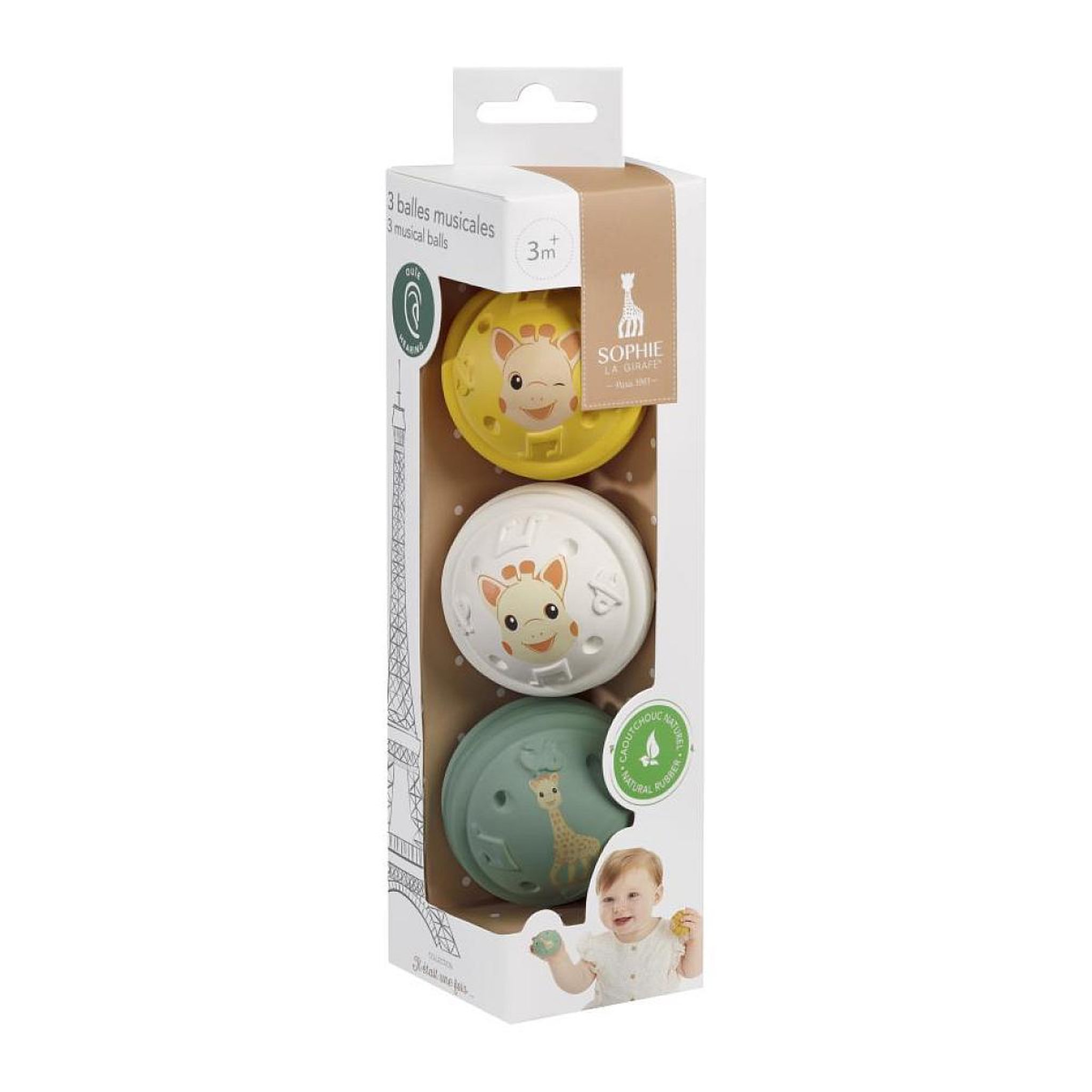 VULLI 3 balles musicales sophie la girafe