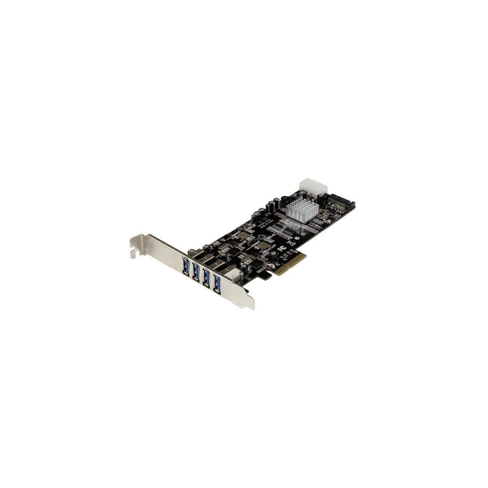 Voir la diapositive 2 : Startech StarTech.com Carte Contrôleur PCI Express vers 4 Ports USB 3.0 avec 2 voies dédiés de 5 Gb/s - UASP - Alim SATA / LP4