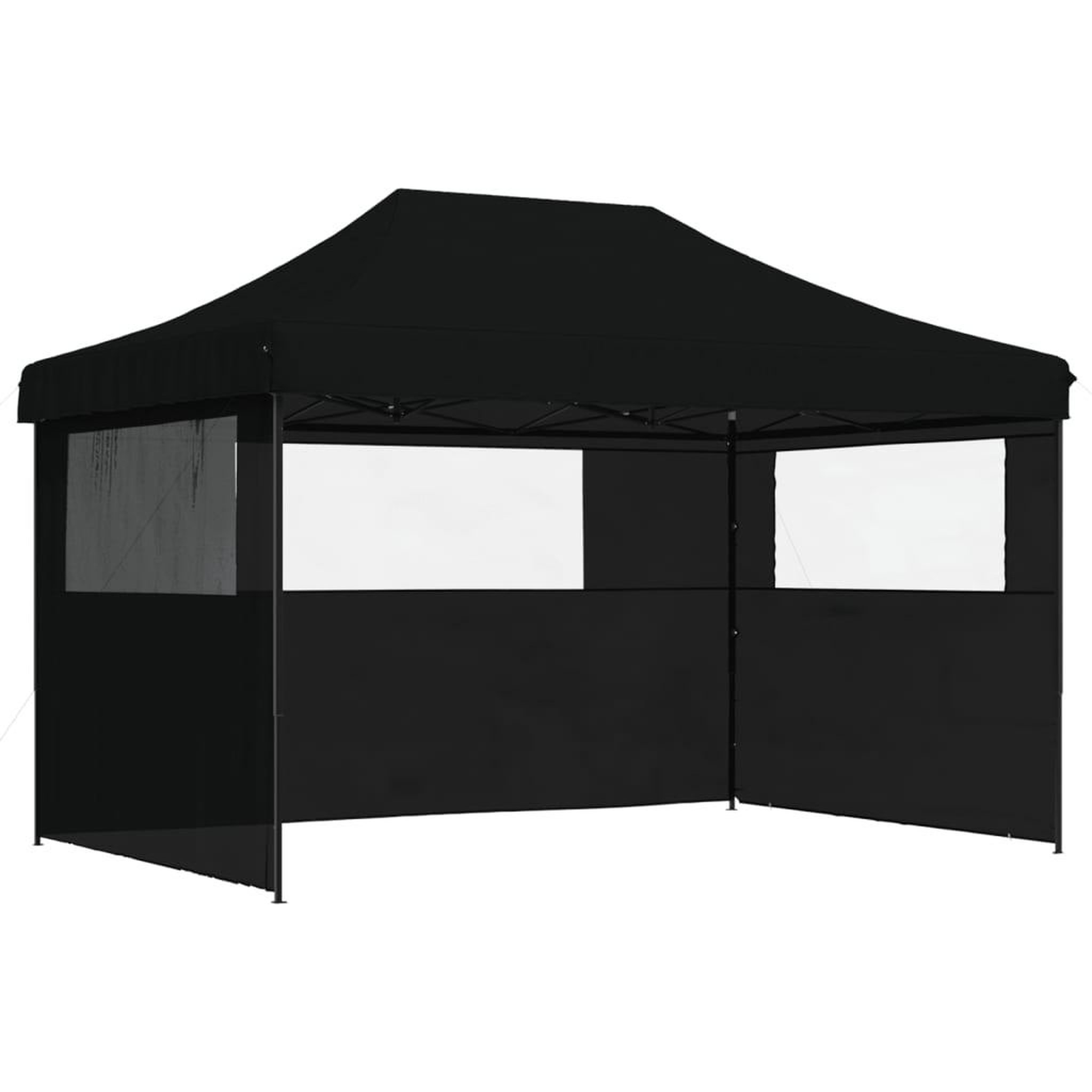 Voir la diapositive 2 : VIDAXL Tente de reception pliable escamotable 3 parois laterales noir