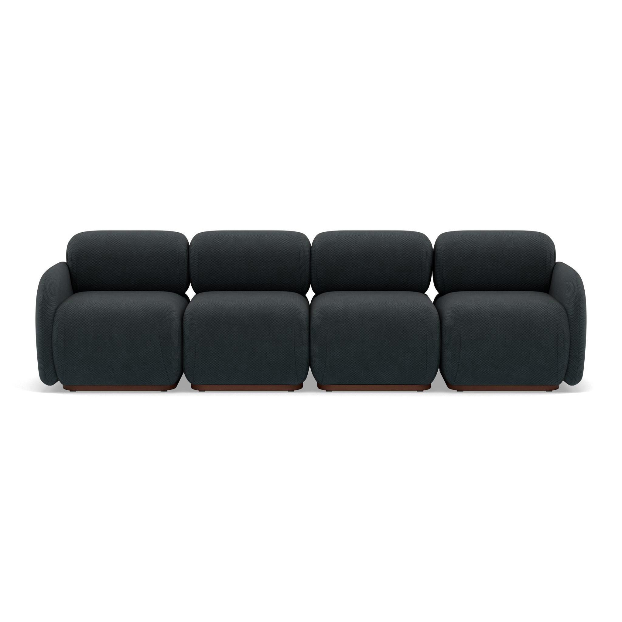 Voir la diapositive 1 : LISA DESIGN Penelope - canapé droit modulable 4 places en velours texturé