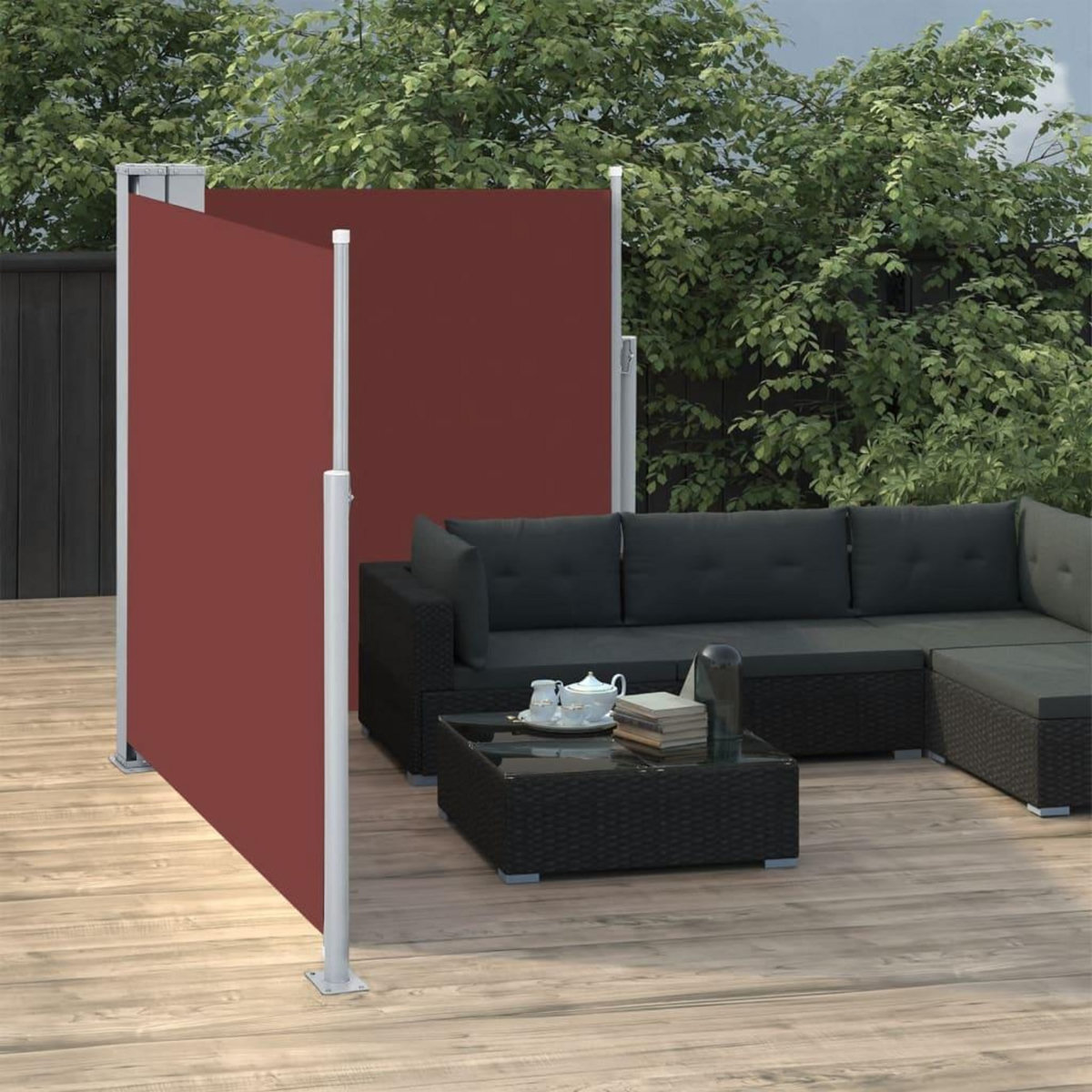 VIDAXL Auvent lateral retractable 170 x 600 cm Marron