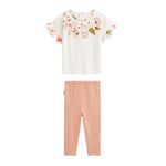 Petit Béguin Ensemble enfant t-shirt et legging Mindanao. Coloris disponibles : Rose
