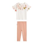 Petit Béguin Ensemble enfant t-shirt et legging Mindanao. Coloris disponibles : Rose