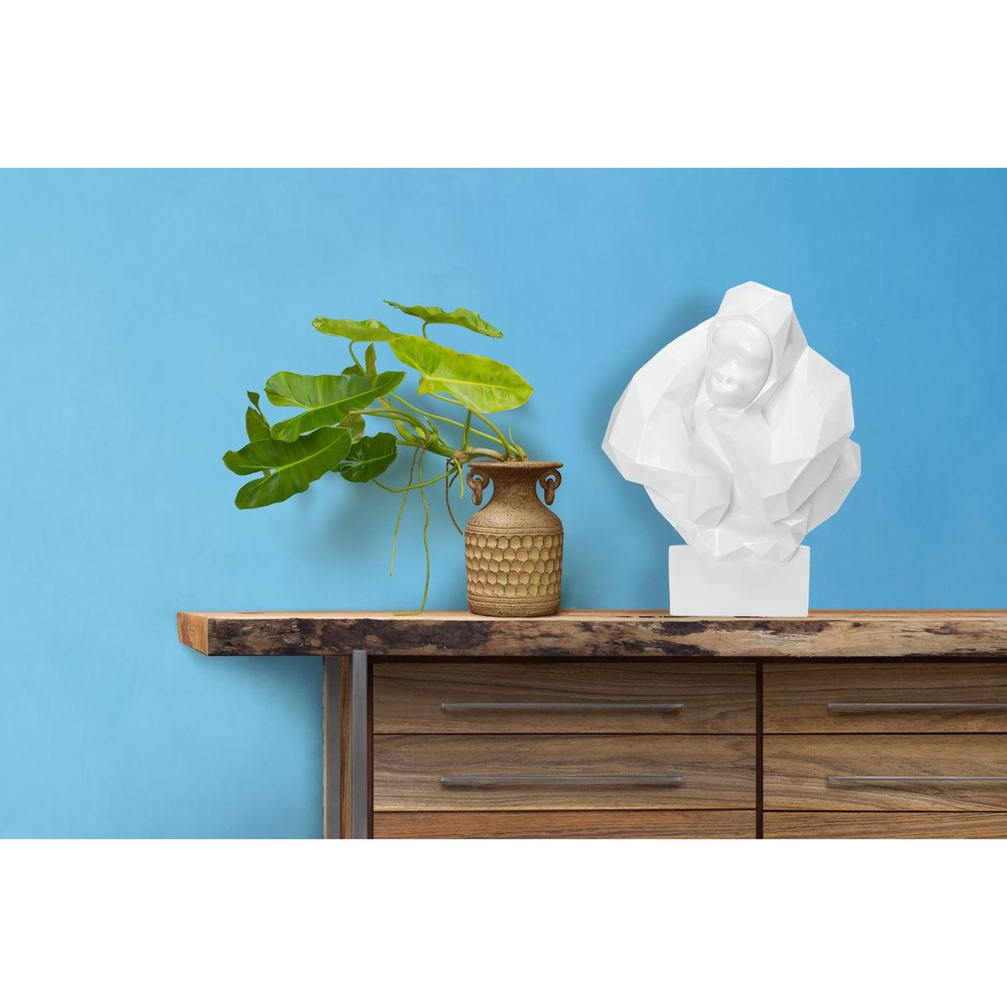 Voir la diapositive 4 : Paris Prix Statue Design  Sculpture Kenya  50cm Blanc