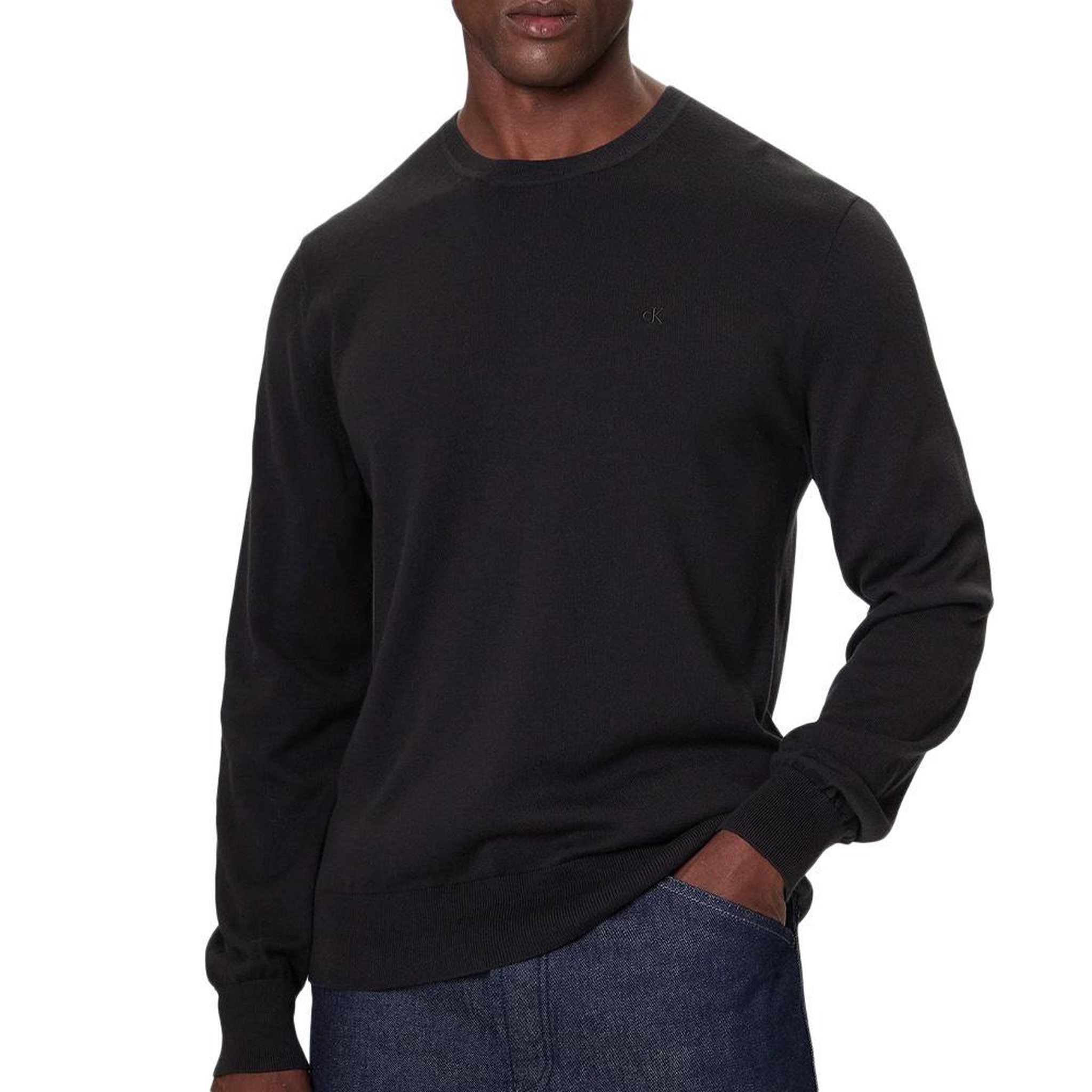 Voir la diapositive 1 : CALVIN KLEIN JEANS Pull Noir Homme Calvin Klein Jeans Ls Supima
