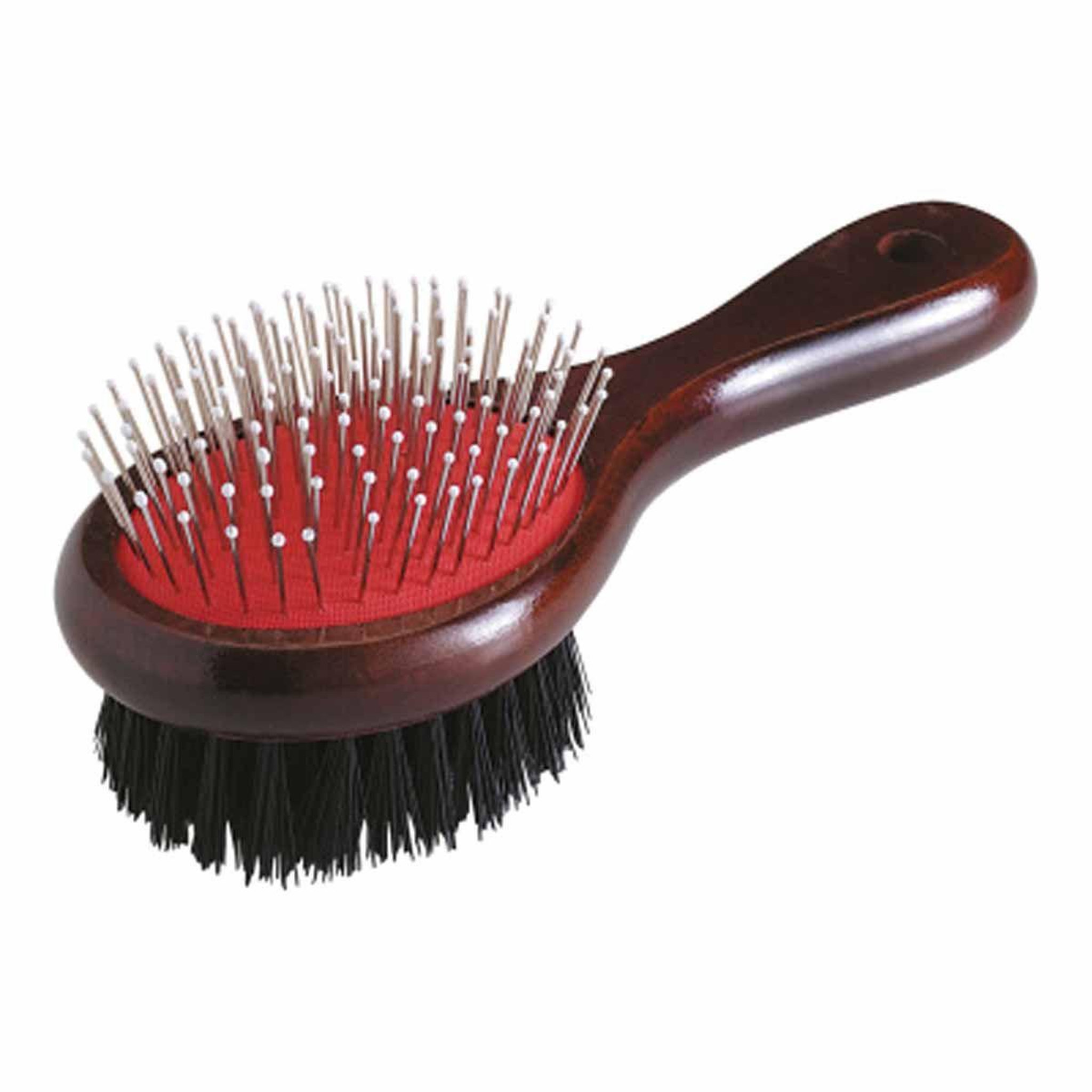 HOMEA Brosse de toilettage en bois  double face  22cm marron