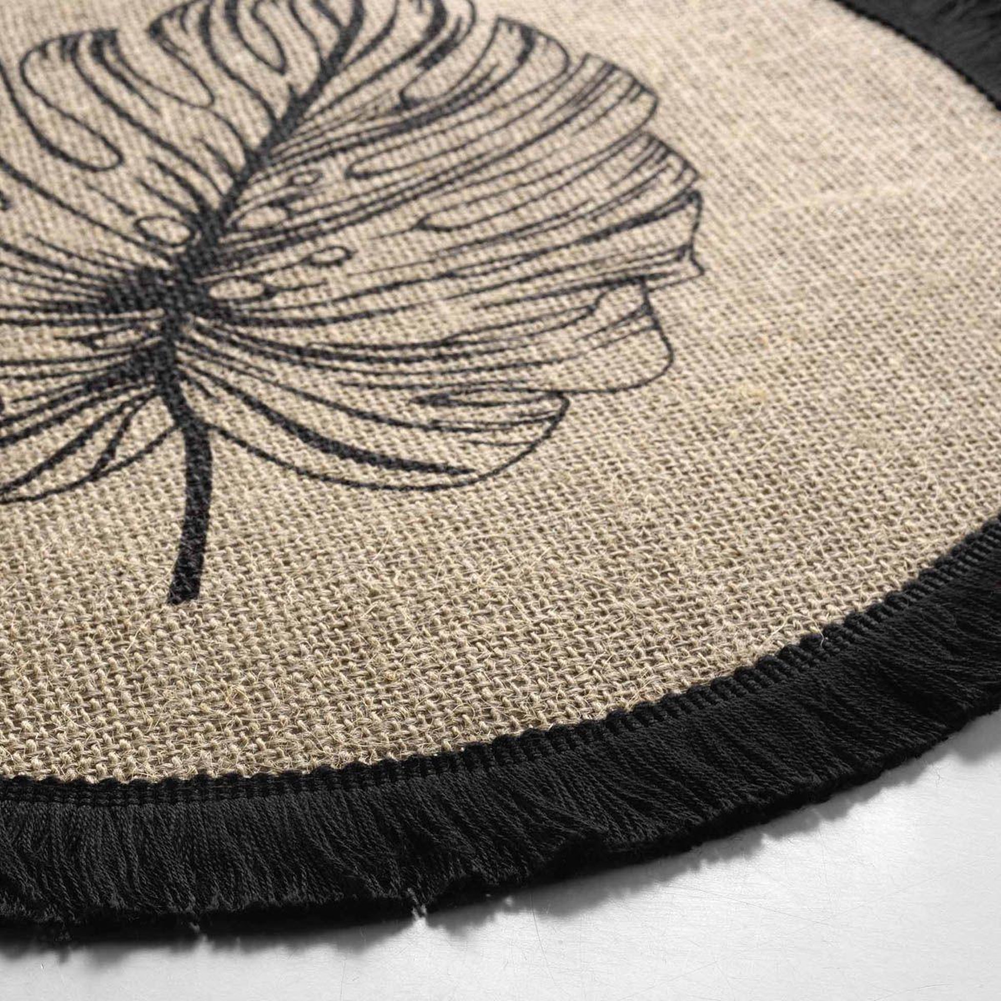 Voir la diapositive 2 : Douceur d'Intérieur Set de table rond en jute  mogador  38cm naturel & noir