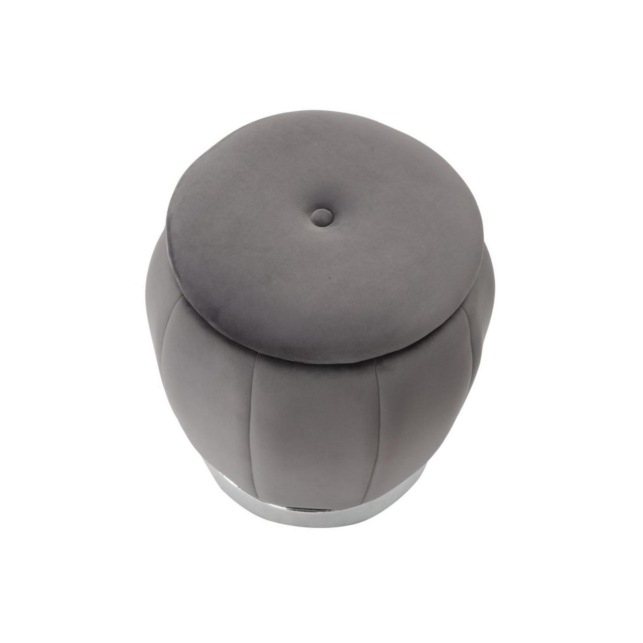 Voir la diapositive 2 : Paris Prix Pouf coffre rangement  paris  gris foncé & argent