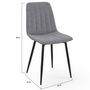 Voir la diapositive 5 : ID MARKET Lot de 6 chaises MIRA en tissu gris clair pour salle à manger