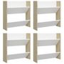 Voir la diapositive 2 : VIDAXL Armoires a chaussures murales 4 pcs blanc et chene sonoma