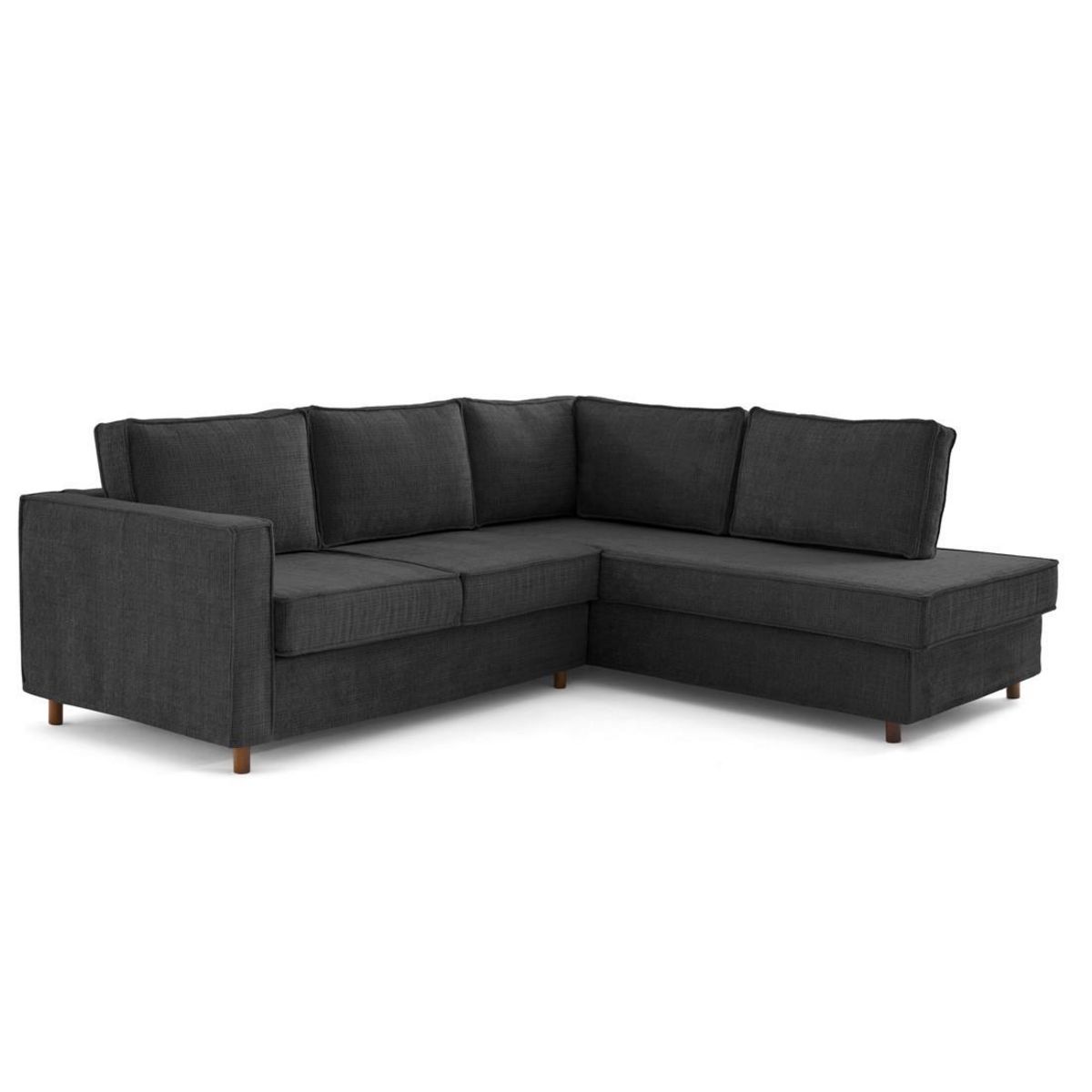 LISA DESIGN Jake - canapé déhoussable d'angle droit 5 places en velours texturé