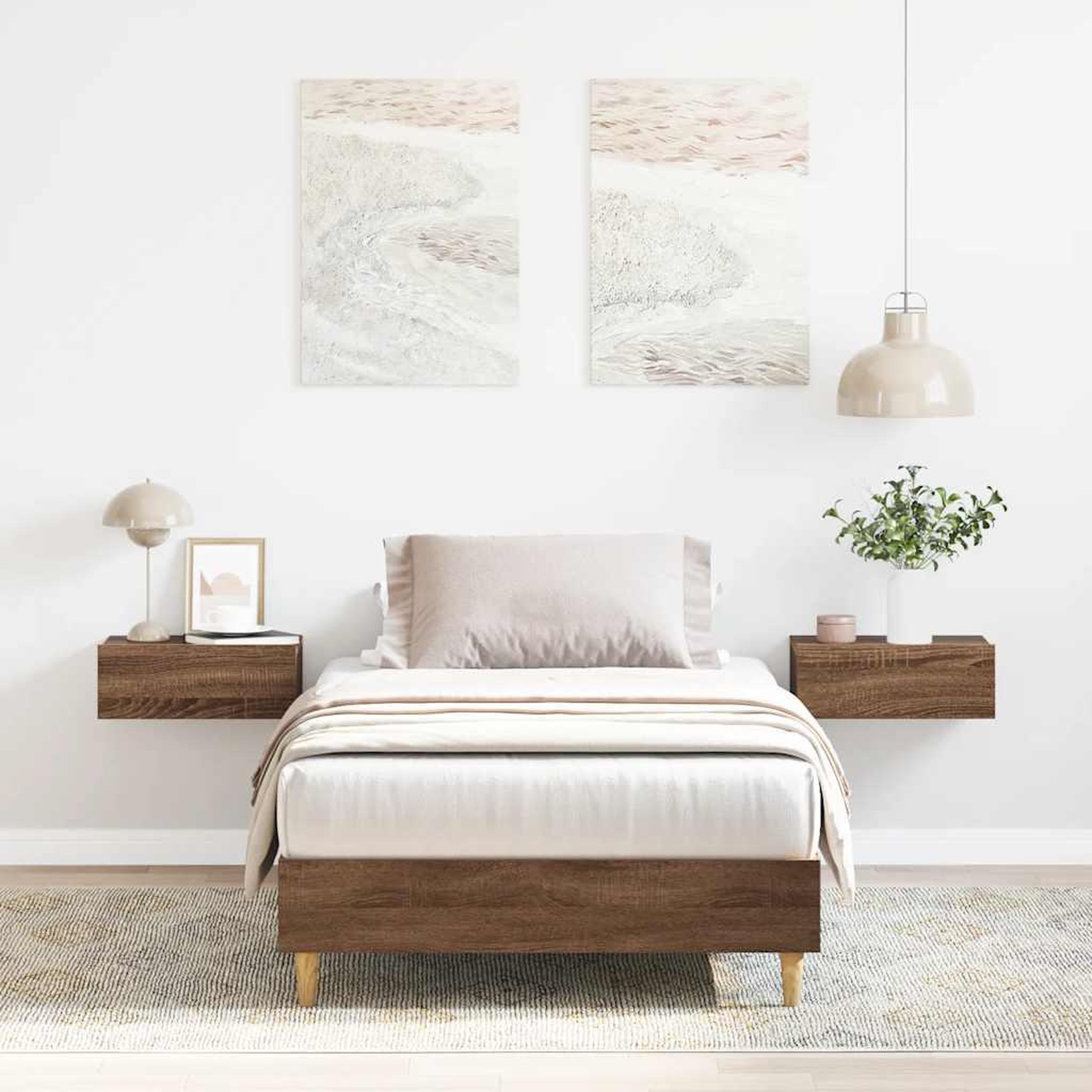VIDAXL Cadre de lit sans matelas chene marron 90x190cm bois ingenierie