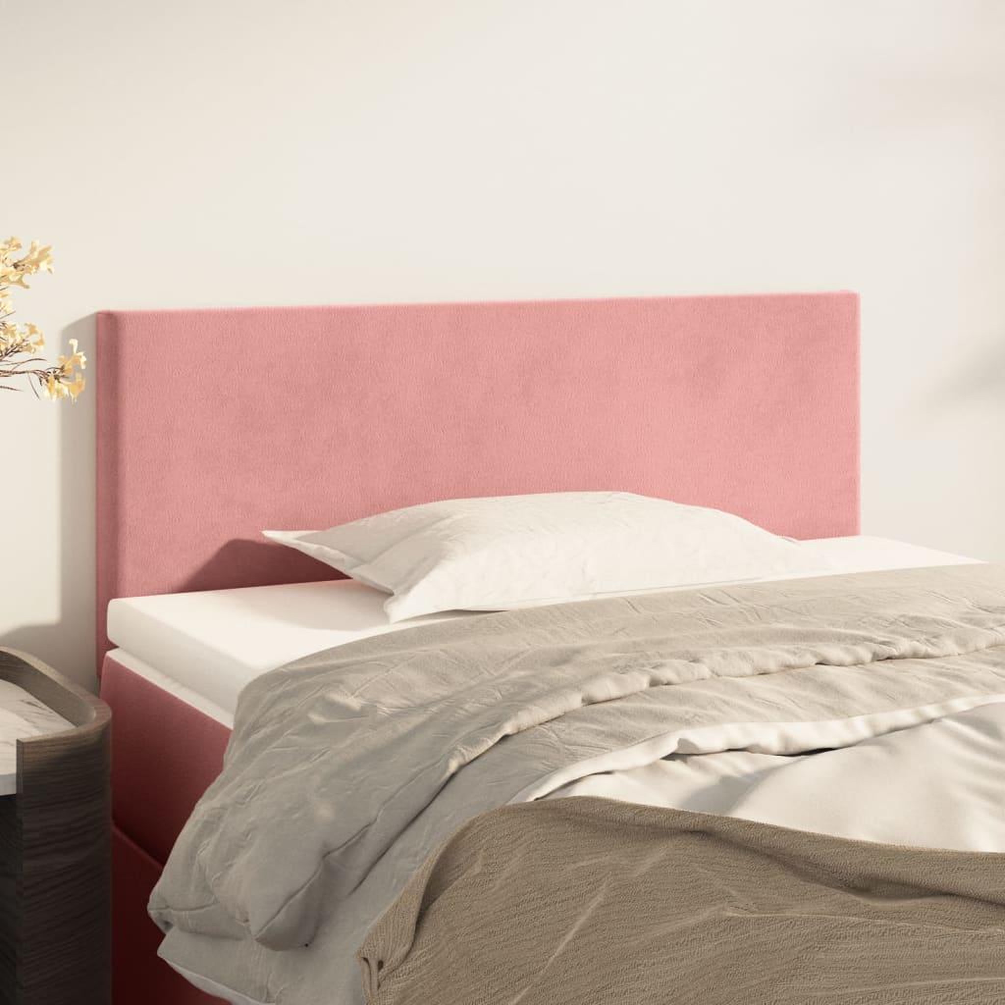Voir la diapositive 1 : VIDAXL Tete de lit Rose 80x5x78/88 cm Velours