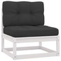 Voir la diapositive 5 : VIDAXL Salon de jardin 12 pcs avec coussins Blanc Bois de pin massif