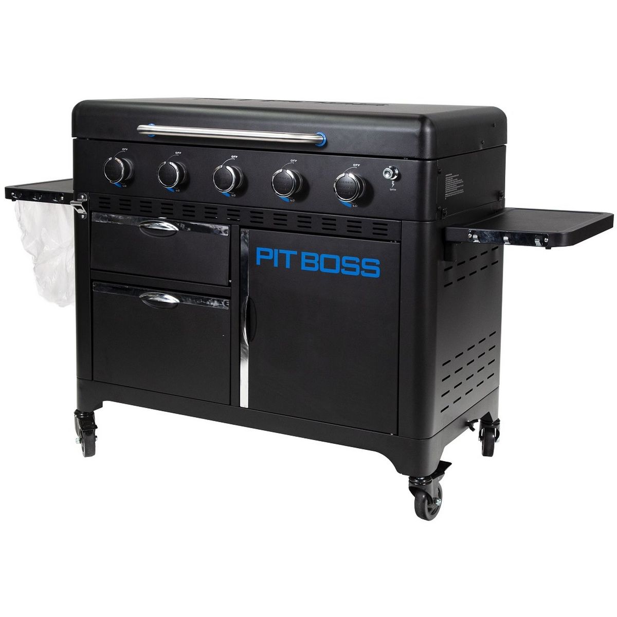 PIT BOSS Plancha gaz sur chariot - 5 brûleurs -Acier/Céramique - PIT BOSS ULTIMATE