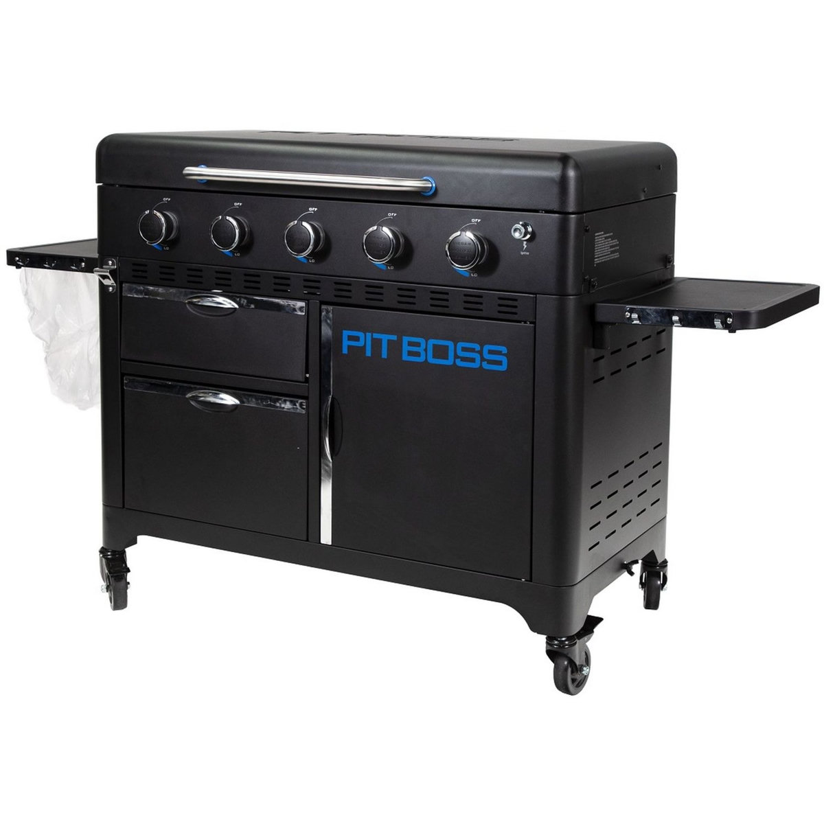 PIT BOSS Plancha gaz sur chariot - 5 brûleurs -Acier/Céramique - PIT BOSS ULTIMATE