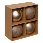 ATMOSPHERA Lot de 4 Boules de Noël  Jokli  10cm Nude