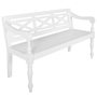 Voir la diapositive 1 : VIDAXL Banc Batavia 123 cm Bois d'acajou massif Blanc