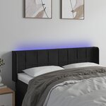 VIDAXL Tete de lit a LED Noir 147x16x78/88 cm Velours