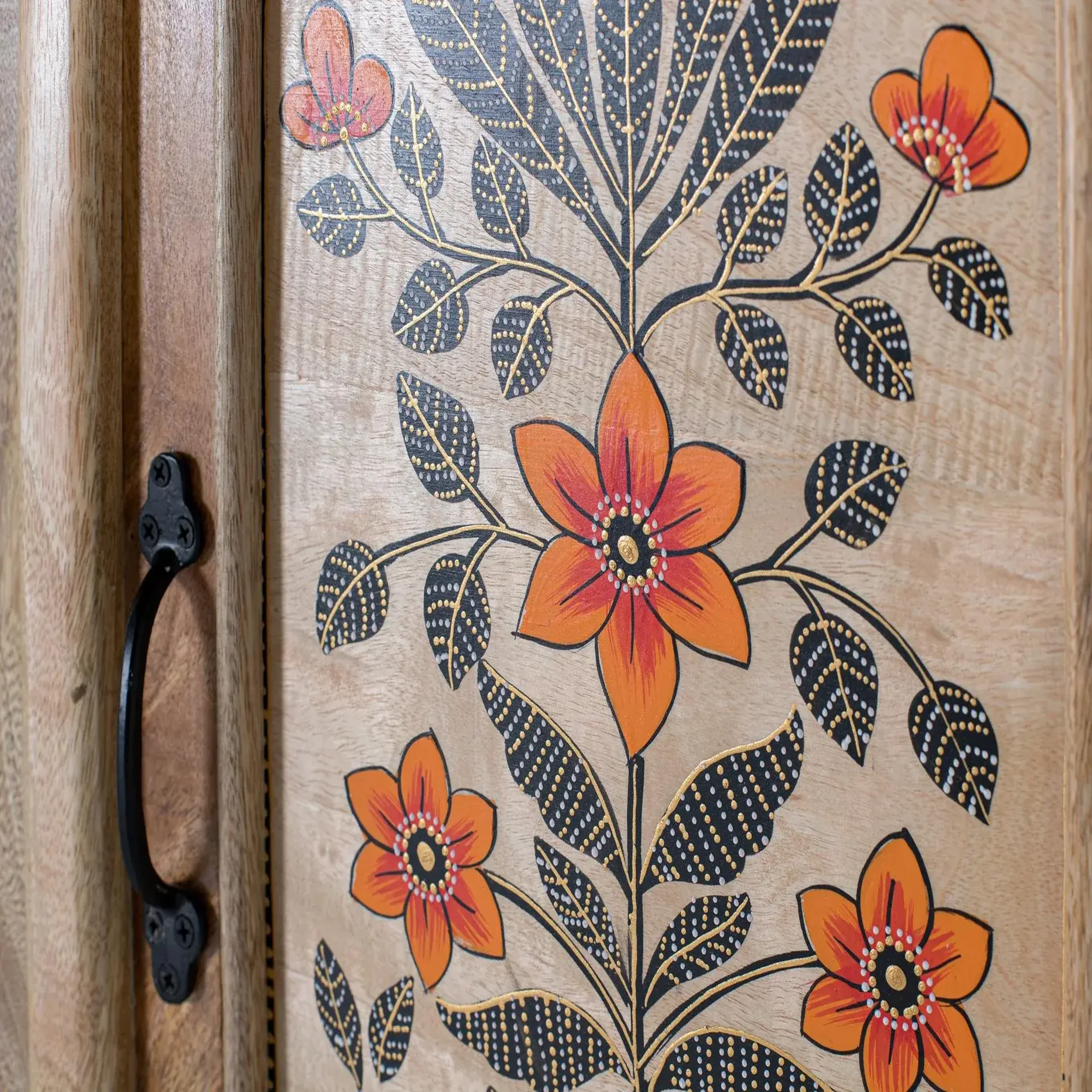 Voir la diapositive 4 : GINER Y COLOMER SL Armoire en bois de manguier 55cm style ethnique colonial