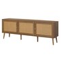 Voir la diapositive 3 : BEST MOBILIER Goto - meuble tv - effet bois et cannage - 3 portes - 167 cm