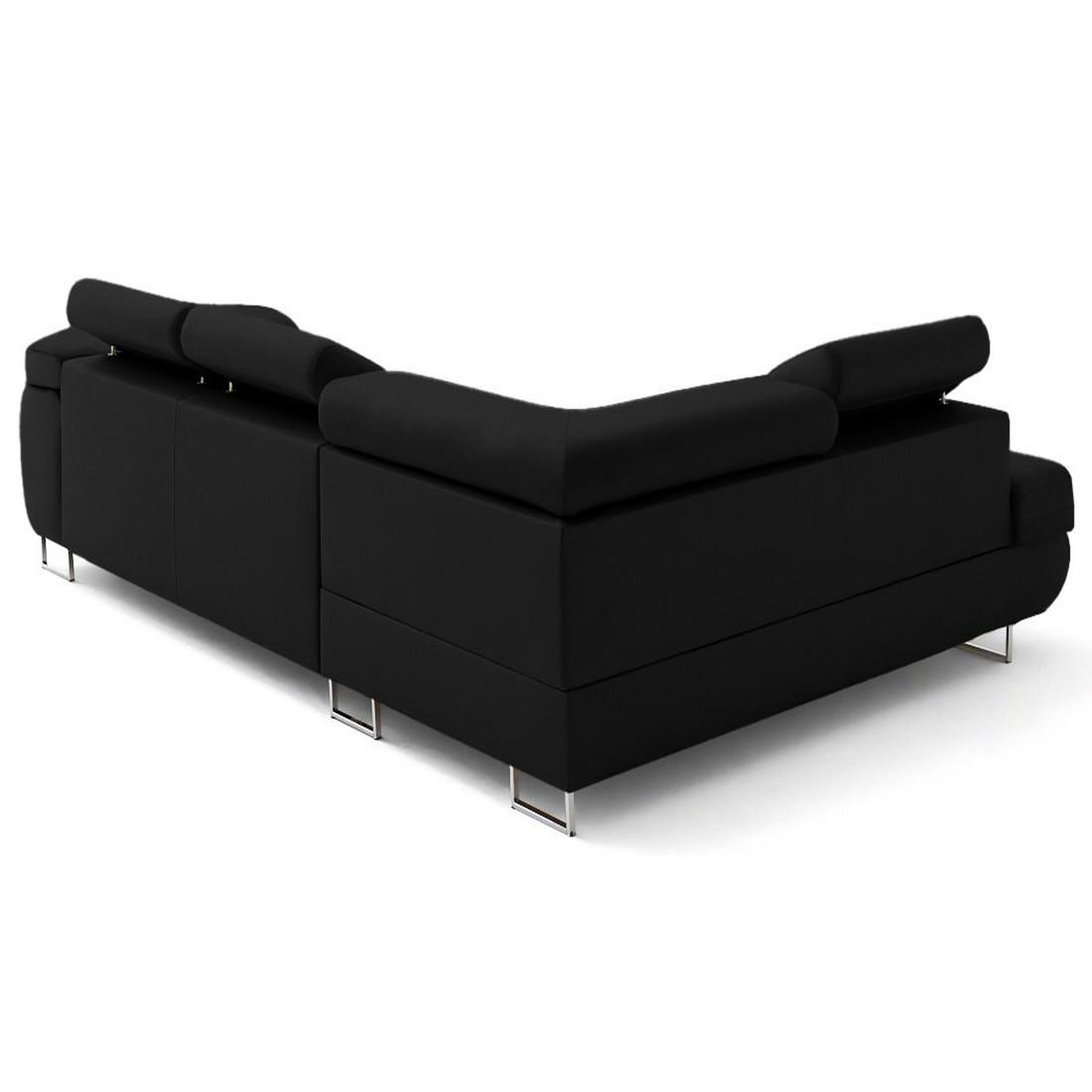 Voir la diapositive 4 : LISA DESIGN Zaria - canapé d'angle gauche 5 places convertible avec coffre et têtières en simili