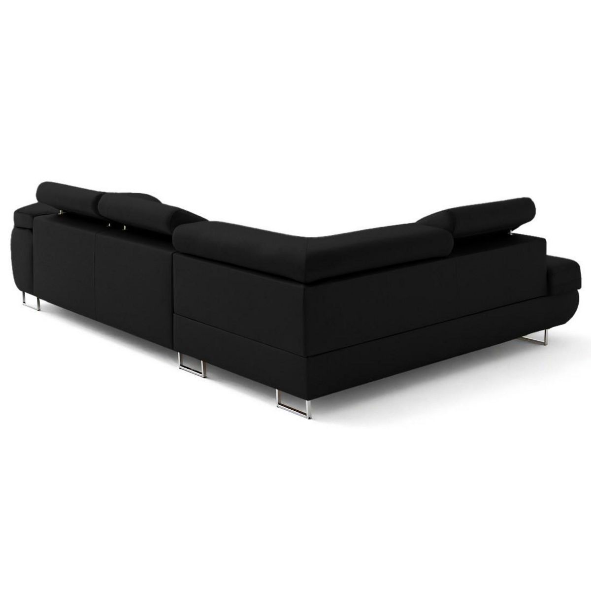 LISA DESIGN Zaria - canapé d'angle gauche 5 places convertible avec coffre et têtières en simili