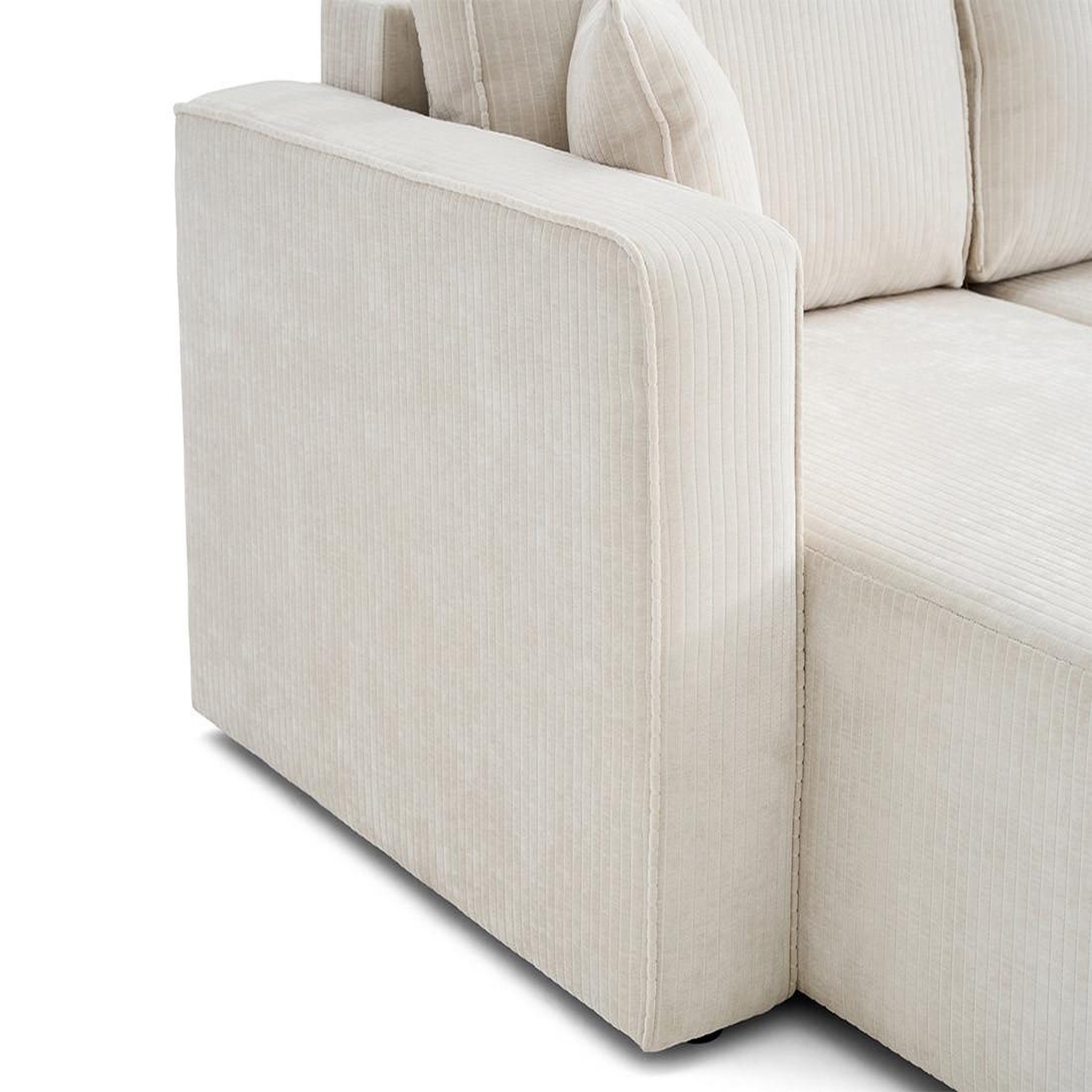 Voir la diapositive 6 : BEST MOBILIER Topaze - canapé panoramique en u - 7 places - convertible avec coffre - en velours côtelé plat