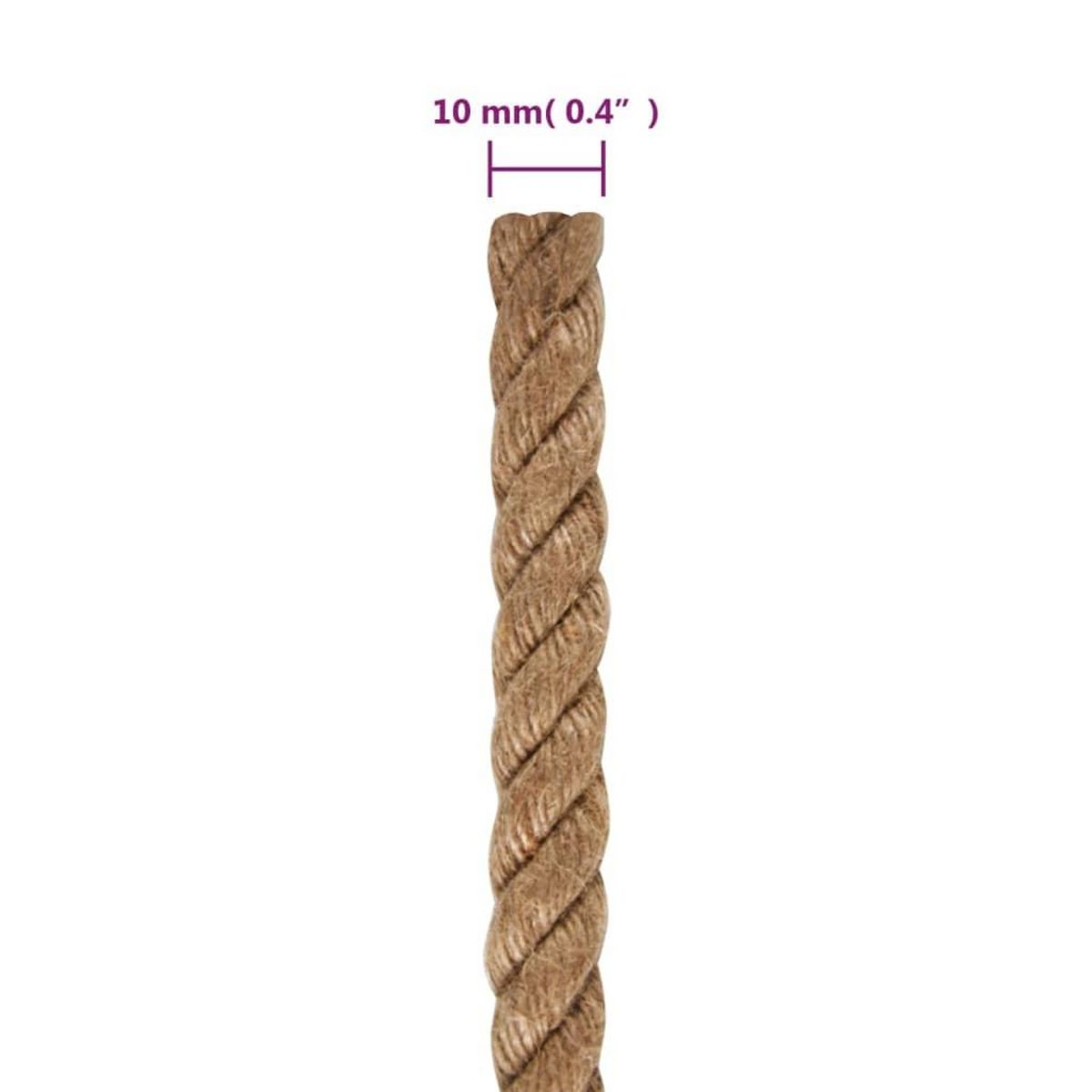 VIDAXL Corde de jute 25 m de long 10 mm d'epaisseur