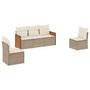 Voir la diapositive 2 : VIDAXL Salon de jardin avec coussins 5 pcs beige resine tressee