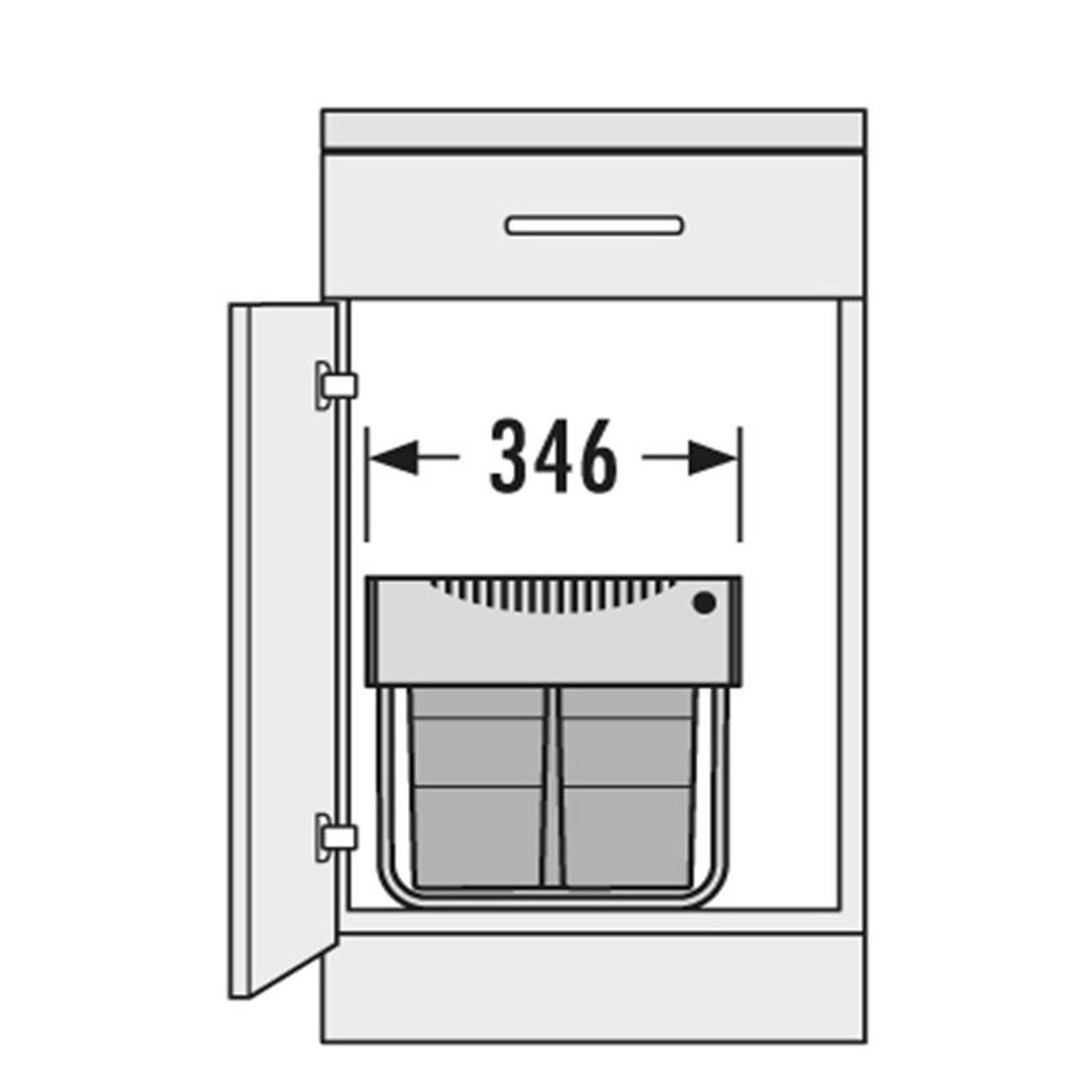 Voir la diapositive 5 : HAILO Poubelle de cuisine tri sélectif 3 bacs encastrable 35l (18+8.5+8.5) hailo as raumspar tandem