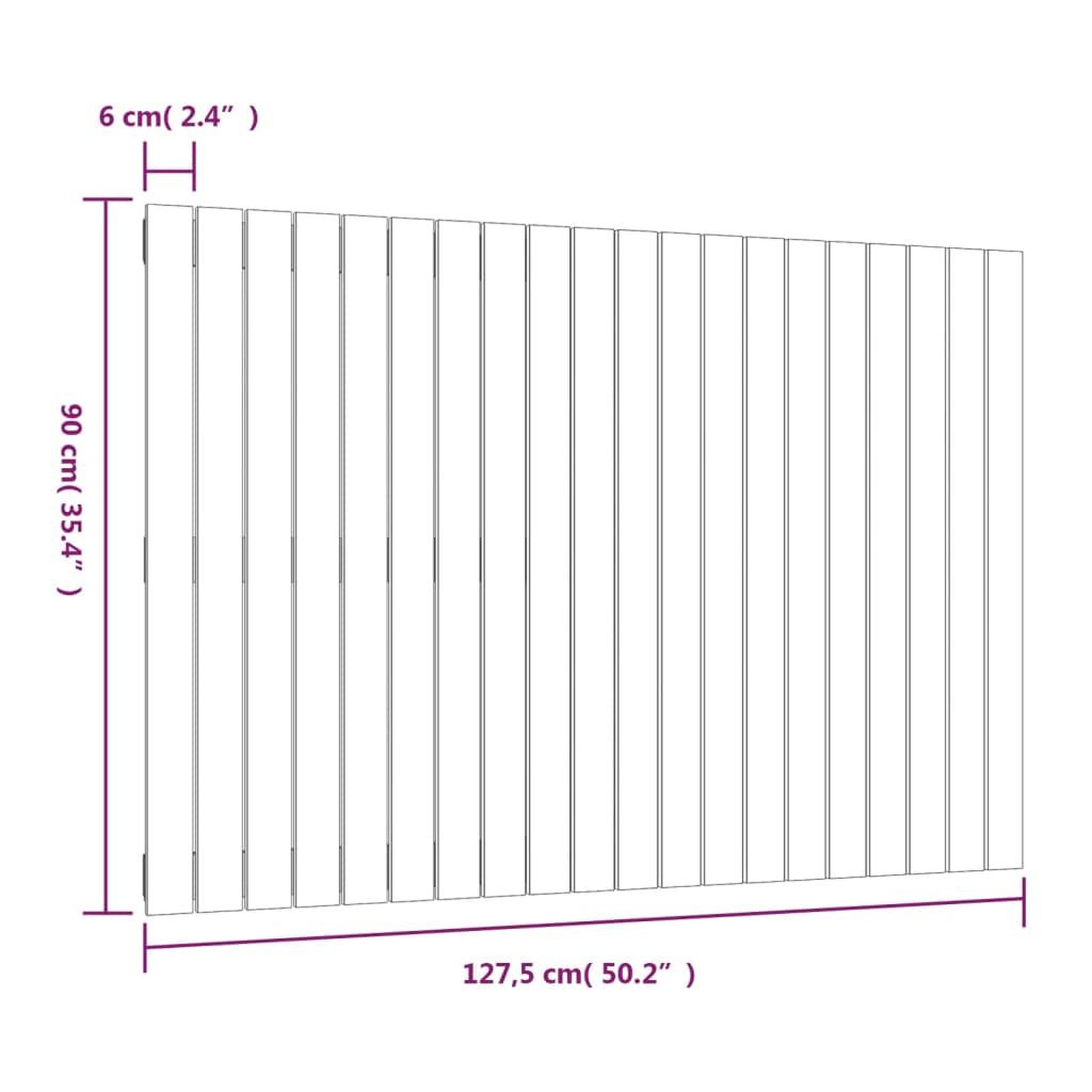 Voir la diapositive 6 : VIDAXL Tete de lit murale 127,5x3x90 cm Bois massif de pin