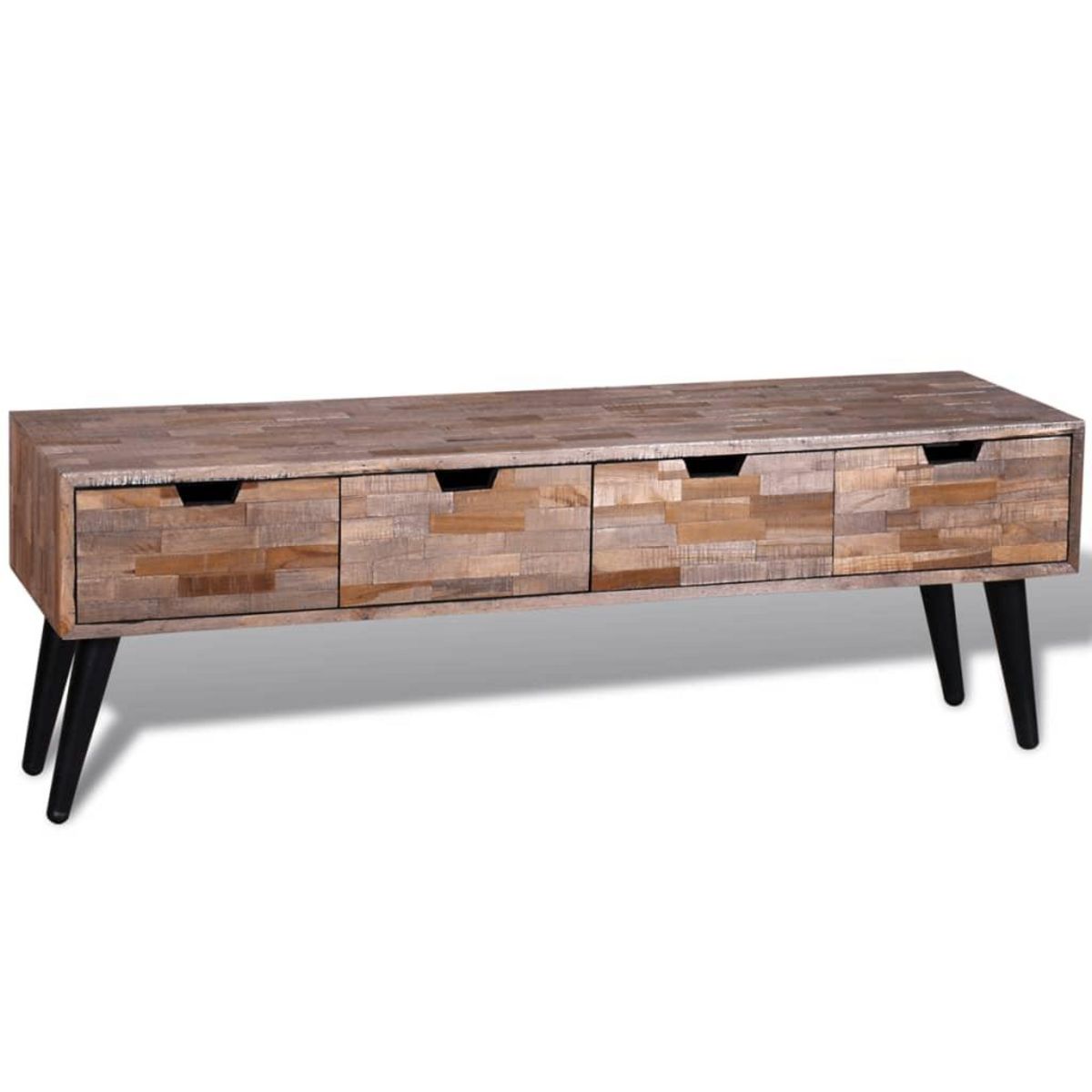 VIDAXL Table console TV avec 4 tiroirs Bois de teck recycle