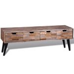 VIDAXL Table console TV avec 4 tiroirs Bois de teck recycle