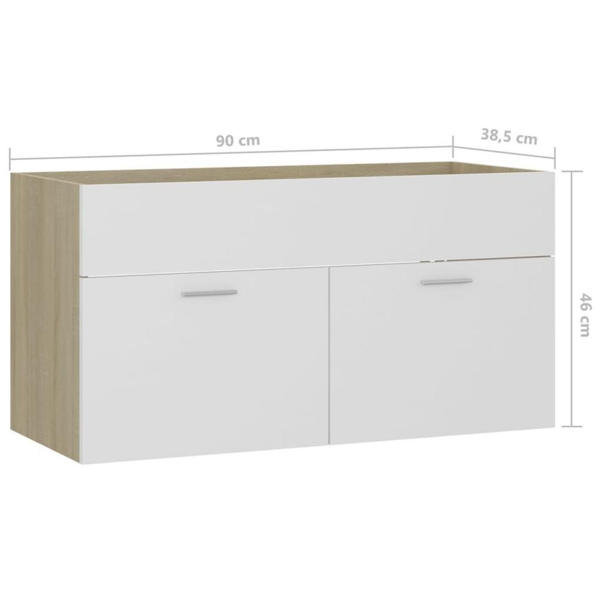 VIDAXL Armoire d'evier et lavabo integre Blanc/chene sonoma Agglomere