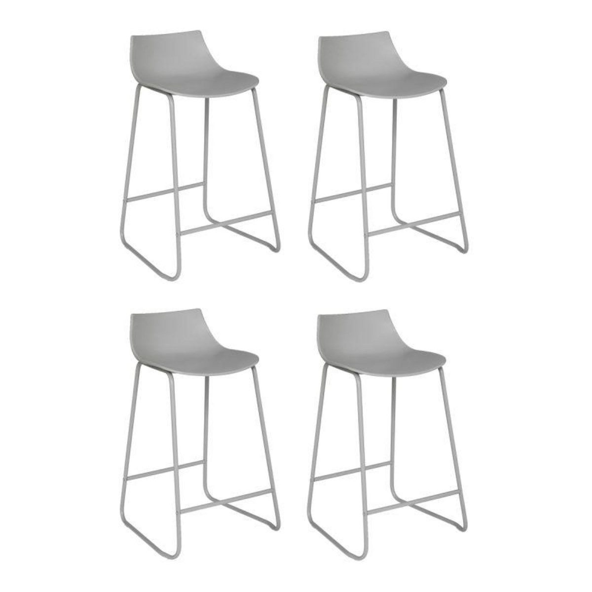  Lot de 4 Tabourets de Bar  Otac  82cm Gris