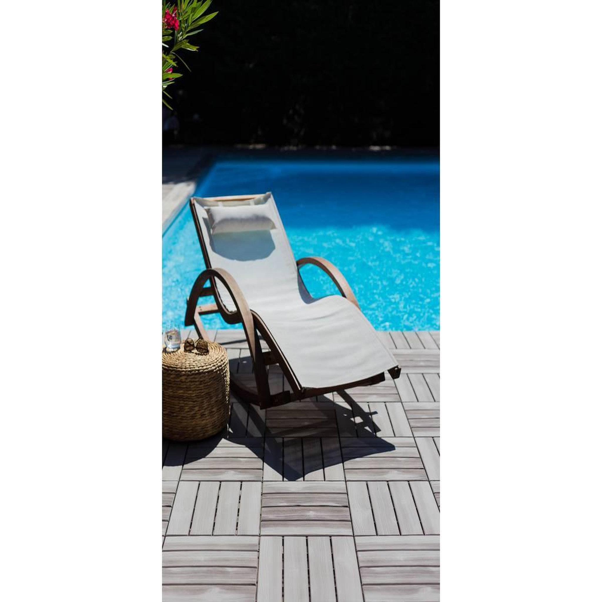 Voir la diapositive 4 : Habitat et Jardin Dalle en plastique - Lot de 6 (1m²) -  38.4 x 38.4 x 2.5 cm - Taupe