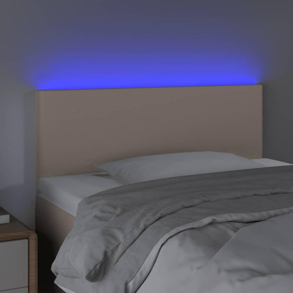 VIDAXL Tete de lit a LED Cappuccino 90x5x78/88 cm Similicuir