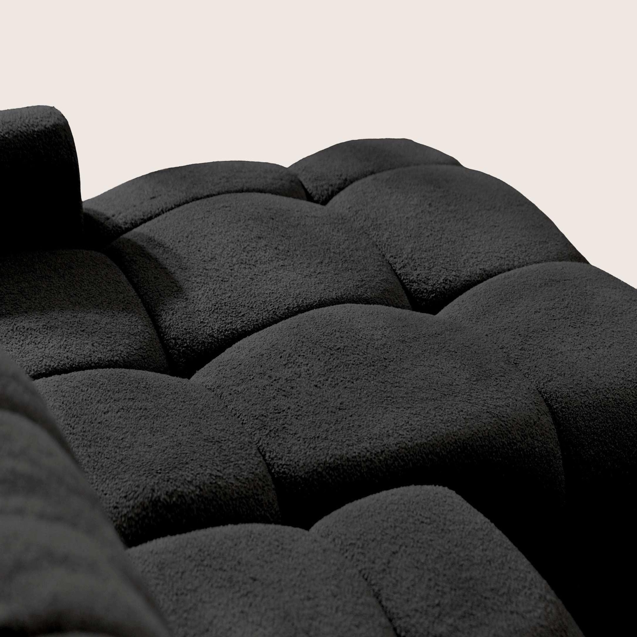 Voir la diapositive 6 : BEST MOBILIER Yulin - canapé d'angle ouvert droit 4 places convertible avec coffre en tissu bouclette