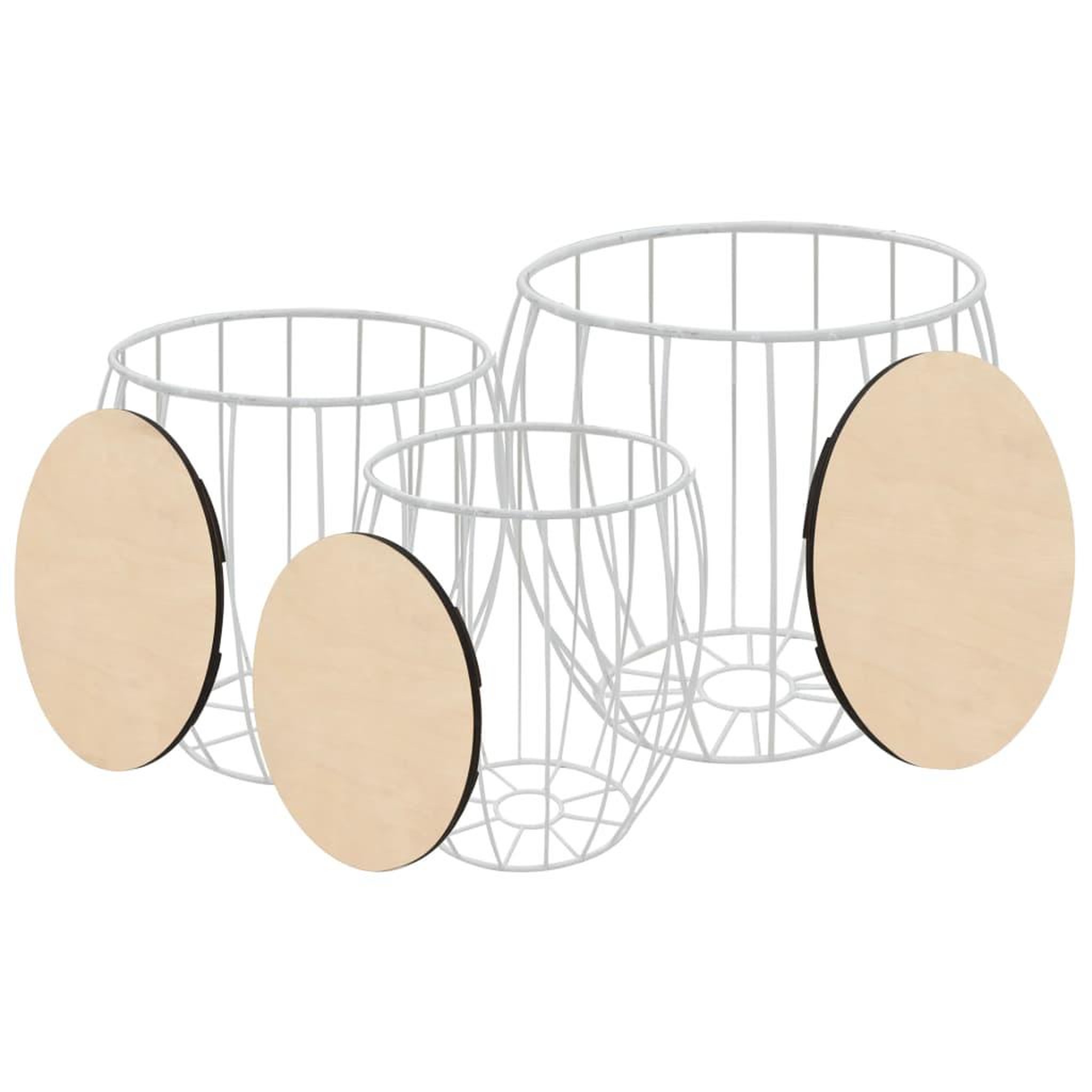 Voir la diapositive 3 : VIDAXL Ensemble de table basse Contreplaque de peuplier Fer 3 pcs