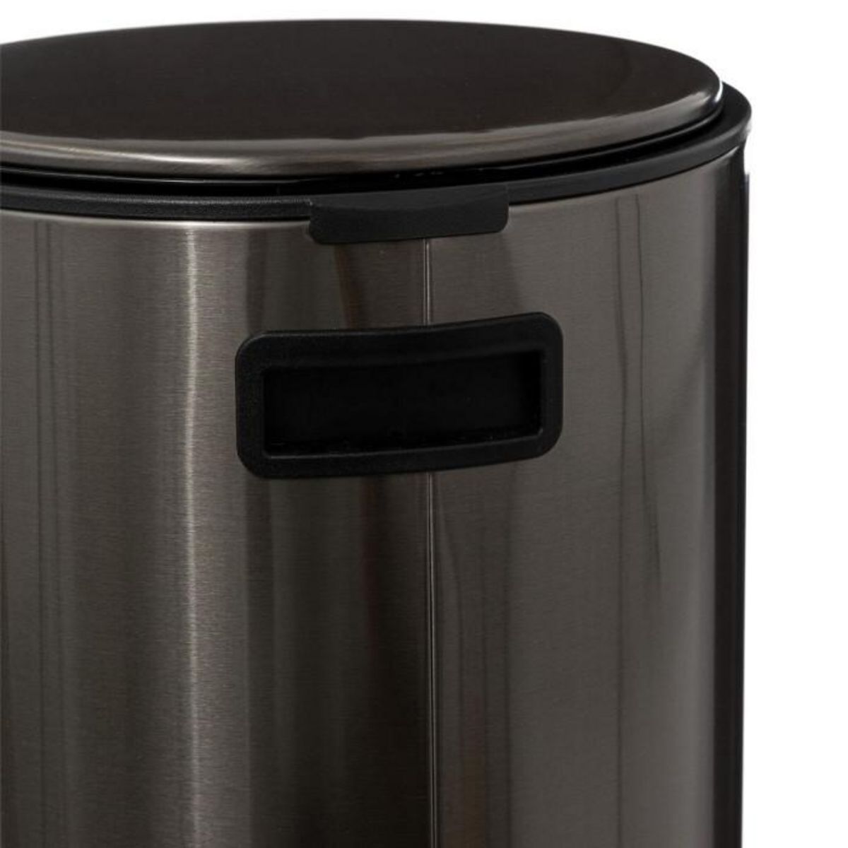 FIVE Poubelle de Cuisine en Métal  Delta  30L Inox Noir