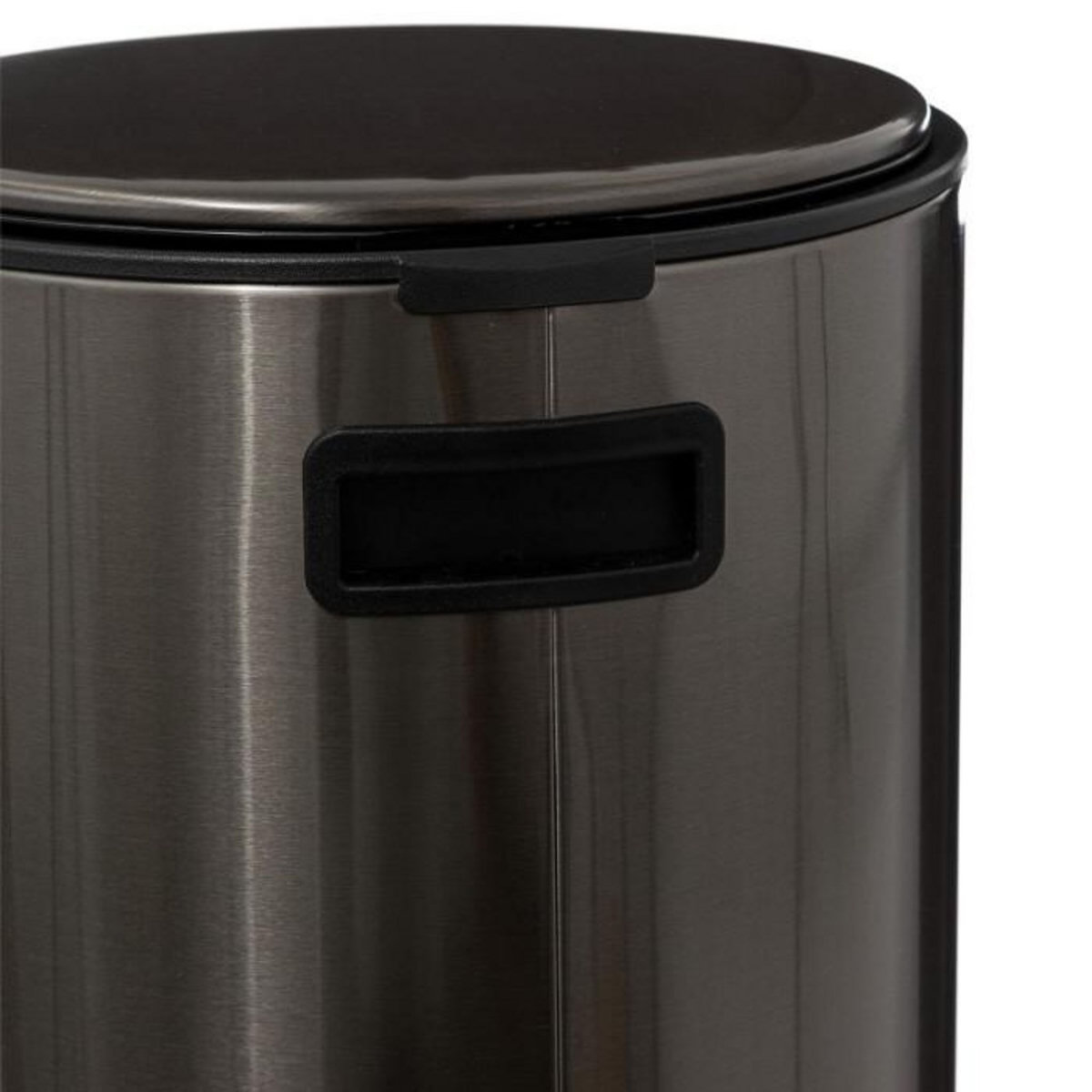 FIVE Poubelle de Cuisine en Métal  Delta  30L Inox Noir