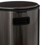 Voir la diapositive 4 : FIVE Poubelle de Cuisine en Métal  Delta  30L Inox Noir