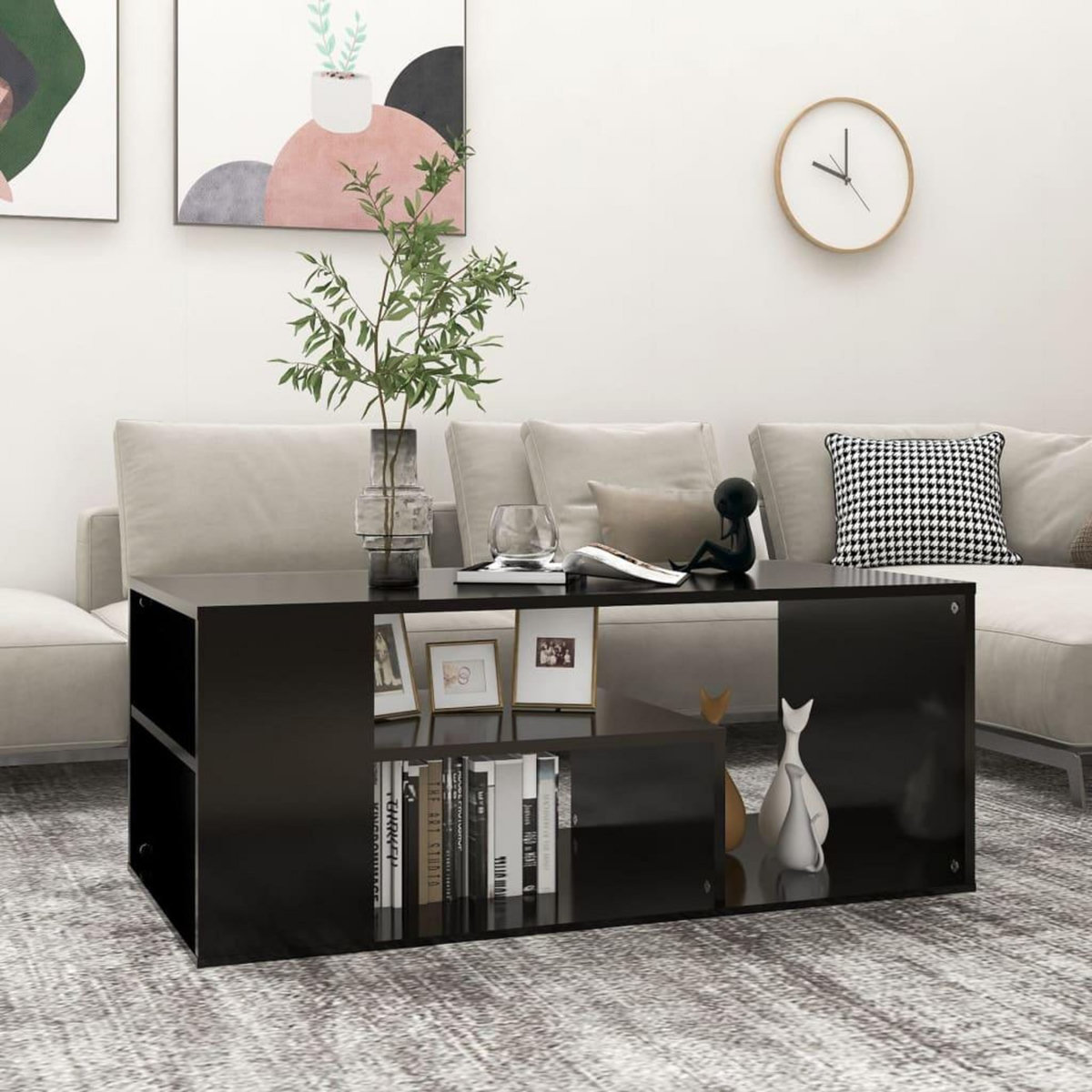 VIDAXL Table basse noir 100x50x40 cm bois d'ingenierie