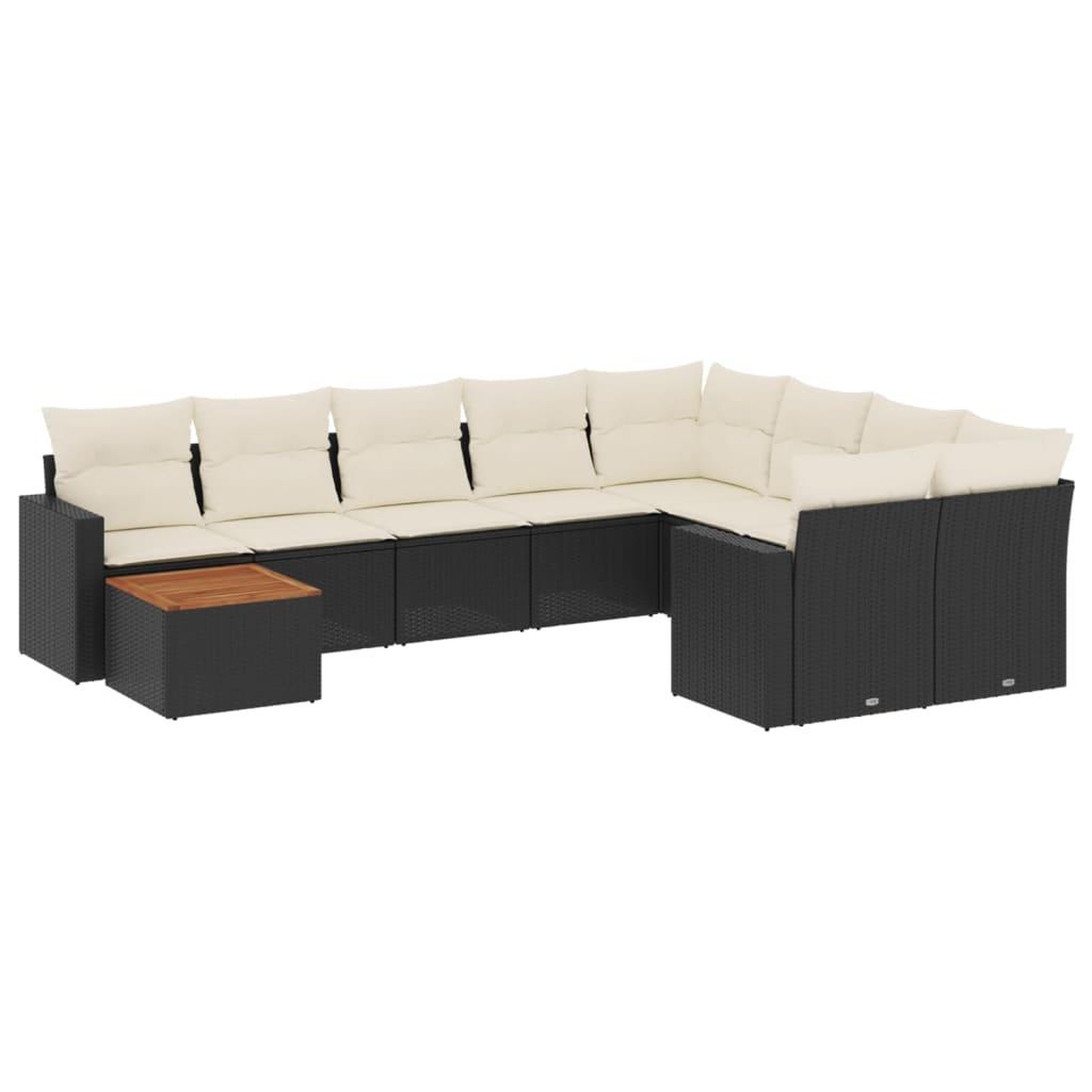 Voir la diapositive 2 : VIDAXL Salon de jardin 10 pcs avec coussins noir resine tressee