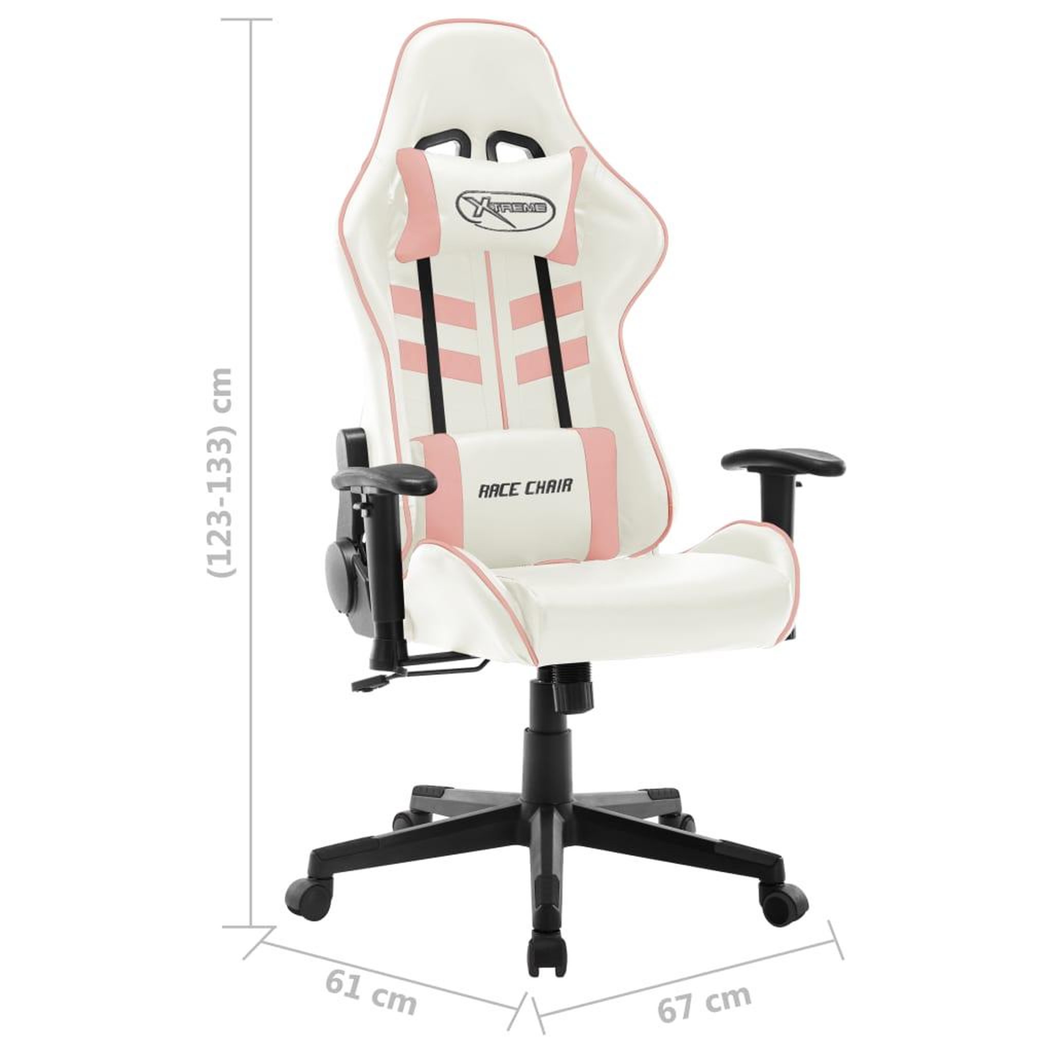 Voir la diapositive 6 : VIDAXL Chaise de jeu Blanc et rose Cuir artificiel