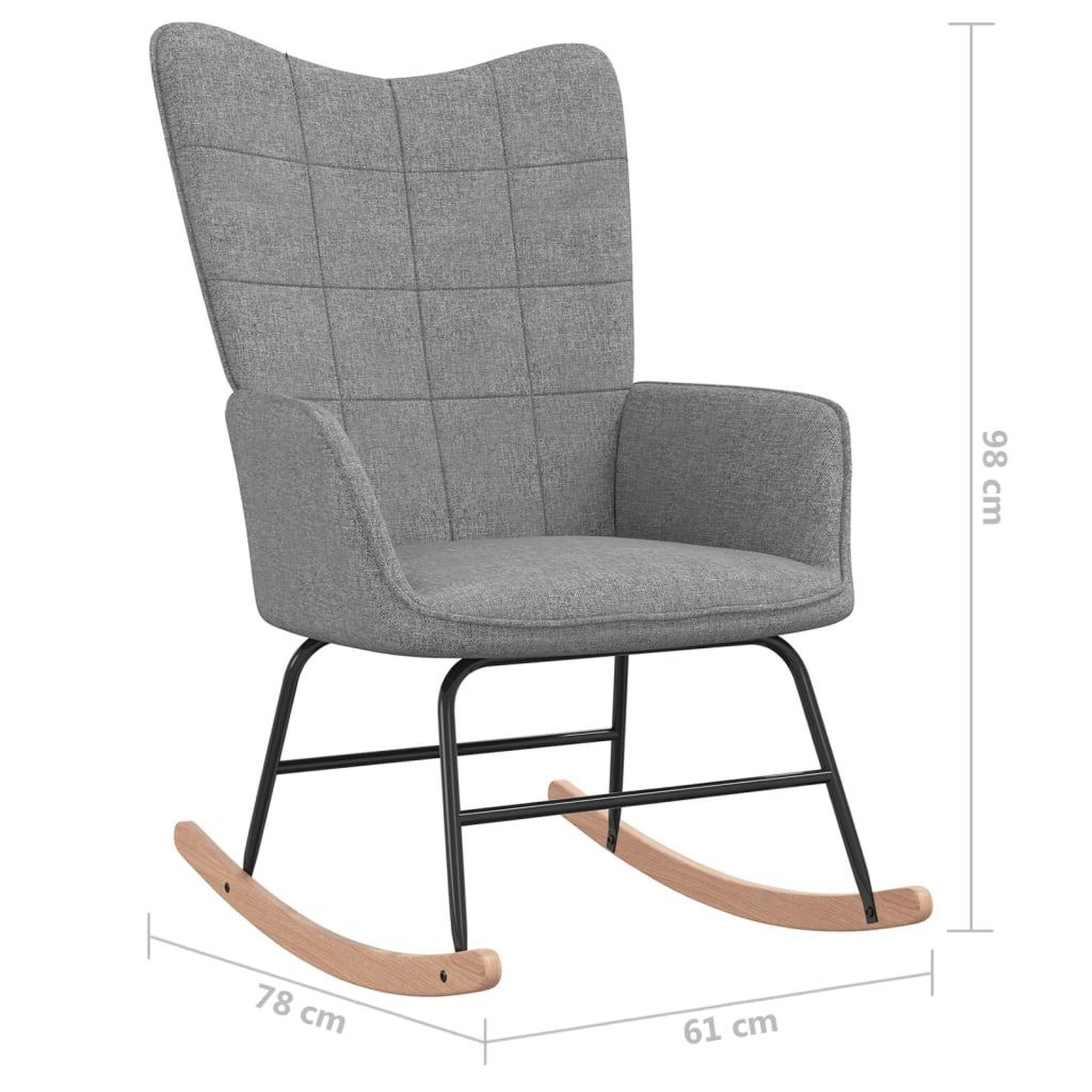 Voir la diapositive 6 : VIDAXL Chaise a bascule Gris clair Tissu