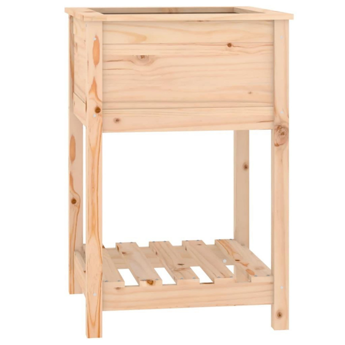 VIDAXL Jardiniere avec etagere 54x54x81 cm Bois massif de pin